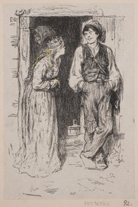 Ilustración de "Askeladden que consiguió que la princesa se riera" de F. Hendriksen