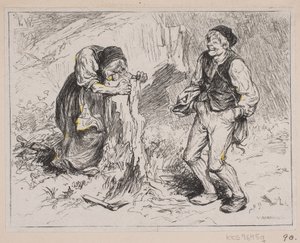 Ilustración de "Gjæte Kongens Harer" de F. Hendriksen