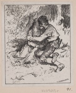 Ilustración para "Gjæte Kongens Harer" de F. Hendriksen