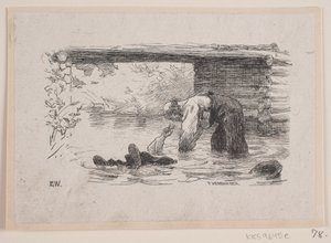 Ilustración para "Kjærringen mod strømmen" de F. Hendriksen