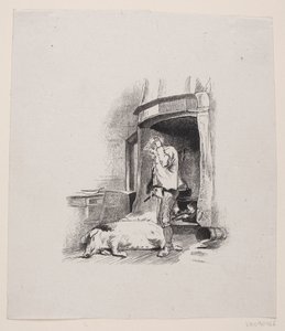 Ilustración para "El hombre que debía quedarse en casa" de F. Hendriksen