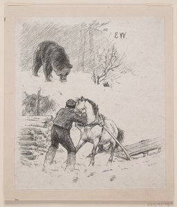 Ilustración de "Velgjort og ilede lønnet" de F. Hendriksen