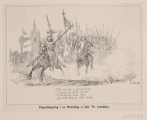 Dibujo de viñeta en un libro de notas de F. Hendriksen