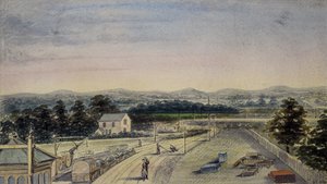 Vista desde el puente de la estación de ferrocarril, Lingfield, Surrey mirando hacia Crowhurst de F. J. P.