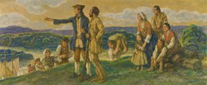 Llegada del coronel John Donaldson (diseño del mural)