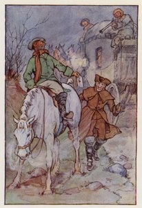 Ilustración de Historia de dos ciudades de Charles Dickens (litografía en color)