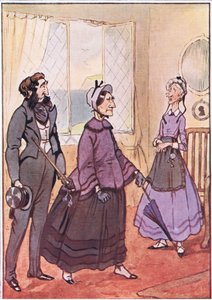 Salieron altivamente de la cabaña, ilustración de David Copperfield, 1914 de F. M. B. Blaikie