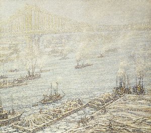 Río Este, Nueva York, Invierno, c.1915