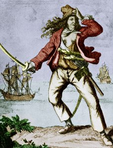 Mary Read (1690-1720) mujer pirata inglesa (grabado) de F. Wentworth
