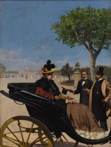 Llegada a la Villa Borghese, 1878 de Fabio Cipolla