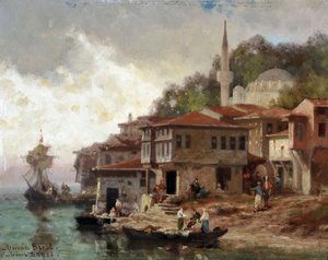 Constantinopla, borde del Bósforo, costa de Asia