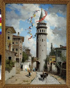 Vista de la Torre de Gálata en Constantinopla. Pintura de Fabius Brest (1823-1900). Mención obligatoria: Colección fondation regards de Provence, Marsella