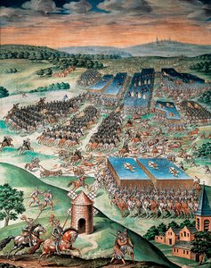 La batalla de San Quintín entre España y Francia (1557) de Fabrizio Castello