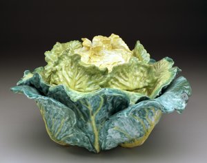 Sopera "Col" y tapa, c.1755 (loza esmaltada) de Factory Sceaux