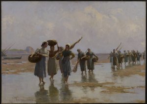 Mujeres en la playa, 1897 de Farquhar McGillivray Knowles
