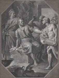 Manio Curio Dentato Rechazando los Regalos de los Embajadores Samnitas, 1732-92