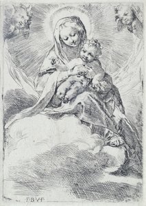 madonna en las nubes de Federico Barocci