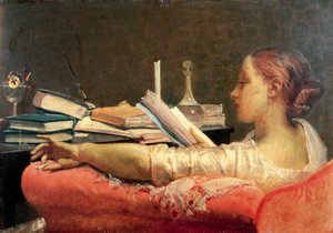 El lector de Federico Faruffini (1831-1869), óleo sobre lienzo, 405 cm x59