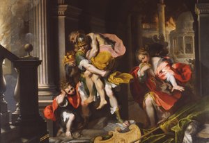 La huida de Eneas de Troya, 1598