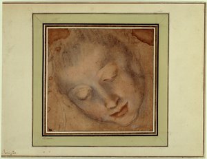 Cabeza de mujer con ojos firmes de Federico Fiori Barocci or Baroccio