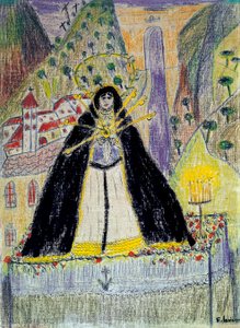 Dibujo para "La virgen de los siete dolores" de Federico Garcia Lorca
