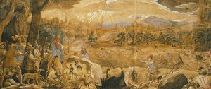 Escena de caza con Florencia imaginaria, de Federico Zuccaro (hacia 1540-1609)