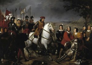 Spanish: El Gran Capitán recorriendo el campo de la batalla de Ceriñola Gonzalo Fernández de Córdoba at the Battle of Cerignola
 or Spanish: El Gran Capitán tras la batalla de Ceriñola encuentra el cadáver de Luis de Armagnac Gonzalo Fernández de Córdoba