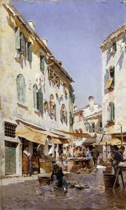 Una escena callejera, 1885 de Federico del Campo