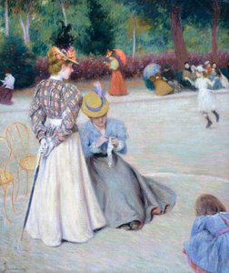 Juegos en el parque, de Federico Zandomeneghi (1841-1917), óleo sobre lienzo, 55,5x45,5 cm