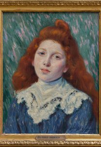 Chica con cuello blanco (óleo sobre lienzo) de Federigo Zandomeneghi
