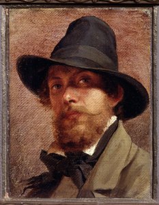 Pintura ""Autorretrato"" de Feodor Andreyevich Bronnikov (1827-1902) 1856 State V. Tropinin-Museum, Moscú de Fedor Andreevich Bronnikov