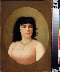 ""Retrato de la bailarina italiana Virginia Zucchi (1849-1930)"" Pintura de Feodor Andreyevich Bronnikov (1827-1902) 1889 Museo de Arte Tuganov de Osetia del Norte, Vladikavkaz de Fedor Andreevich Bronnikov