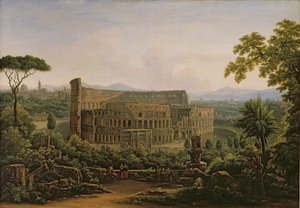 Vista del Coliseo desde la colina Palatina, Roma, 1816 de Fedor Mikhailovich Matveev