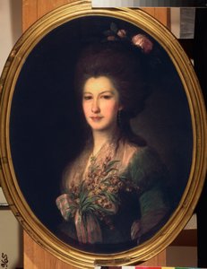 Retrato de la Condesa Elisabeth Santi. Pintura de Fyodor (Fedor o Fiodor) Stepanovich Rokotov (1735-1808), óleo sobre lienzo