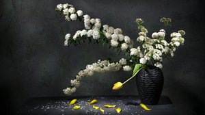 Elegante bodegón floral de Felice Angelino