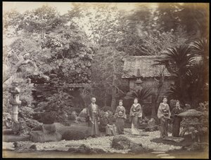 Un jardín japonés en Harra de Felice Beato