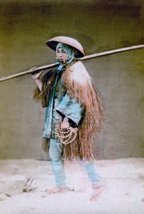 Coolie en vestido de invierno, Japón, 1882 de Felice Beato