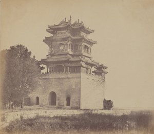 Palacio de Verano Imperial Yuen Min Yuen, Pekín, antes del incendio, 18 de octubre de 1860 de Felice Beato
