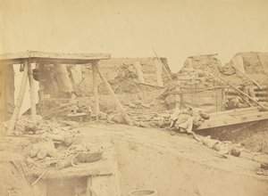 Interior de la entrada británica, fuerte norte 21 de agosto de 1860 de Felice Beato