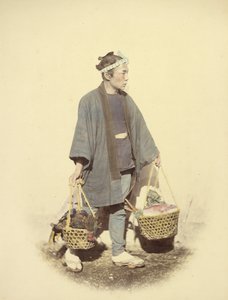 Cocinera japonesa, volviendo del mercado de Felice Beato