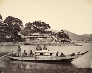 Junk japonés en el canal, Nagasaki de Felice Beato