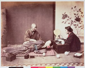 Masajista japonés, c.1890 de Felice Beato