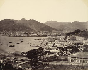 Vista panorámica parcial de Nagasaki de Felice Beato
