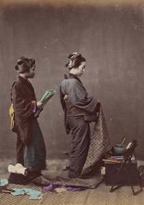 Poniéndose el Obi o Faja, 1868 de Felice Beato