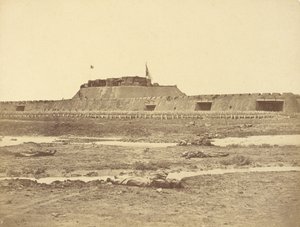 Parte trasera del fuerte norte después de su captura, mostrando la retirada del ejército chino de Felice Beato