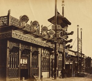 Tiendas y Calle, Ciudad China de Pekín, Octubre 1860 de Felice Beato