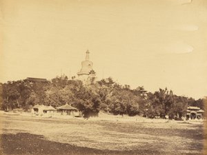 La gran pagoda en el Palacio del Jardín de Invierno Imperial, 29 de octubre de 1860 de Felice Beato