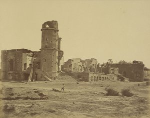 La Residencia, tomada desde la Batería Redan mostrando el Tai-Khana de Felice Beato