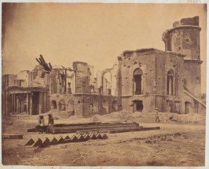El frente de la Residencia, Lucknow, 1858 de Felice Beato