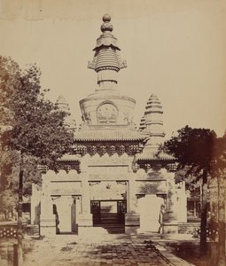 Monumento tibetano en el Templo Lama, Pekín, octubre de 1860, 1860 de Felice Beato
